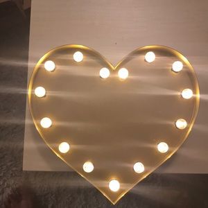 Heart light wall decor.